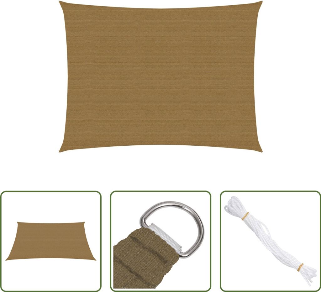 The Living Store Sonnensegel 160 g/m² Taupe 3,5x4,5 m HDPE