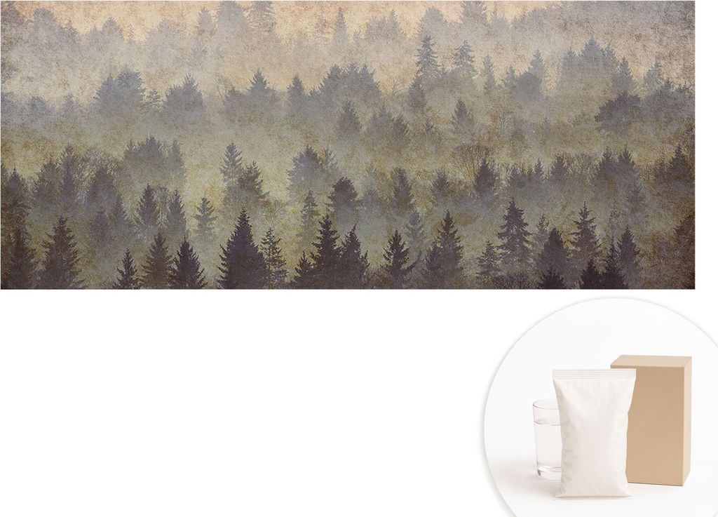 Fototapete - Wandbilder für Wohnzimmer - 208x146 cm - Dekorative Wandfolie - Modernes Design für Wanddekoration - Tapeten für Innenräume - Wald...