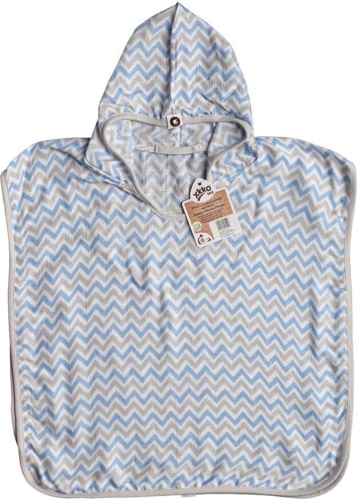 BMB Scandinavian Chevron Bamboo Poncho, babyblau, Größe. 2