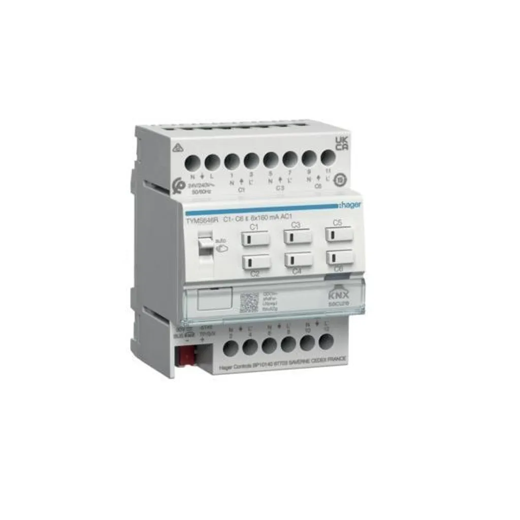 Hager TYMS646R Actionneur KNX Secure 6 Sorties pour Pilotage de Chauffage