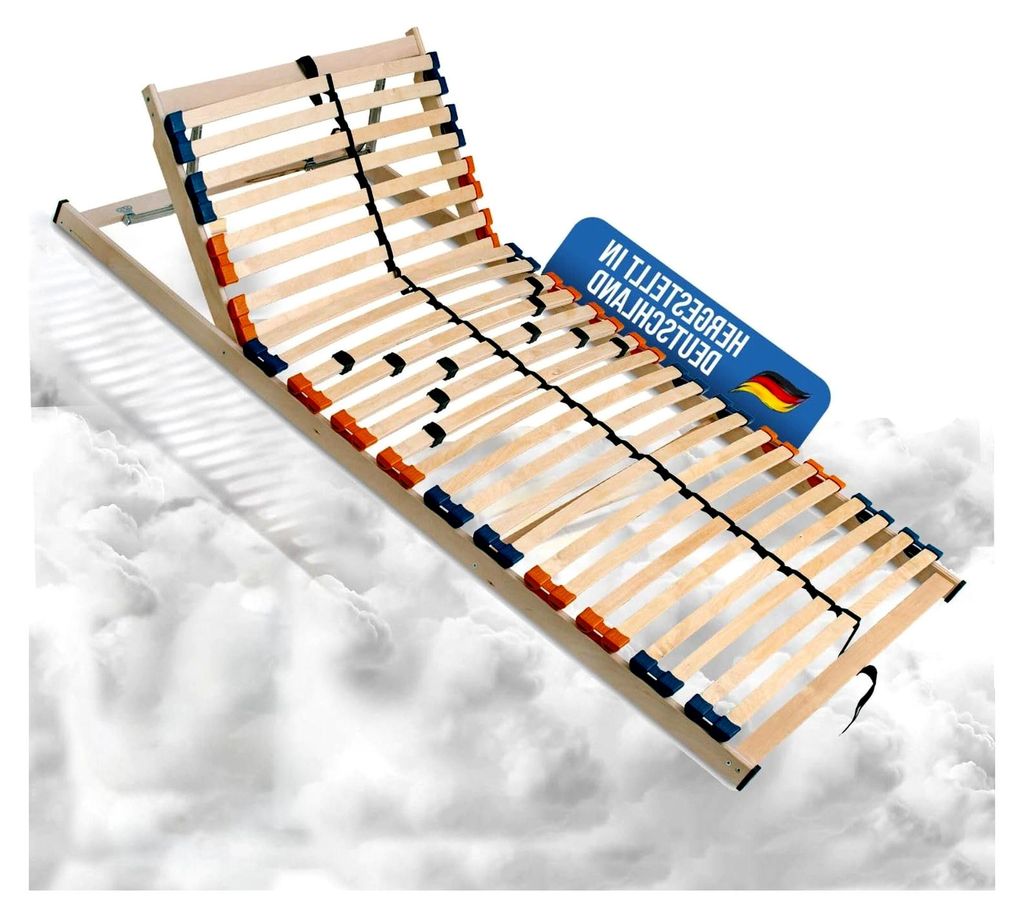7-Zonen Lattenrost MULTIRA - Verstellbares Kopfteil, 28 Leisten, Mittelgurt, 140 x 200 cm, kostengünstiger Bausatz