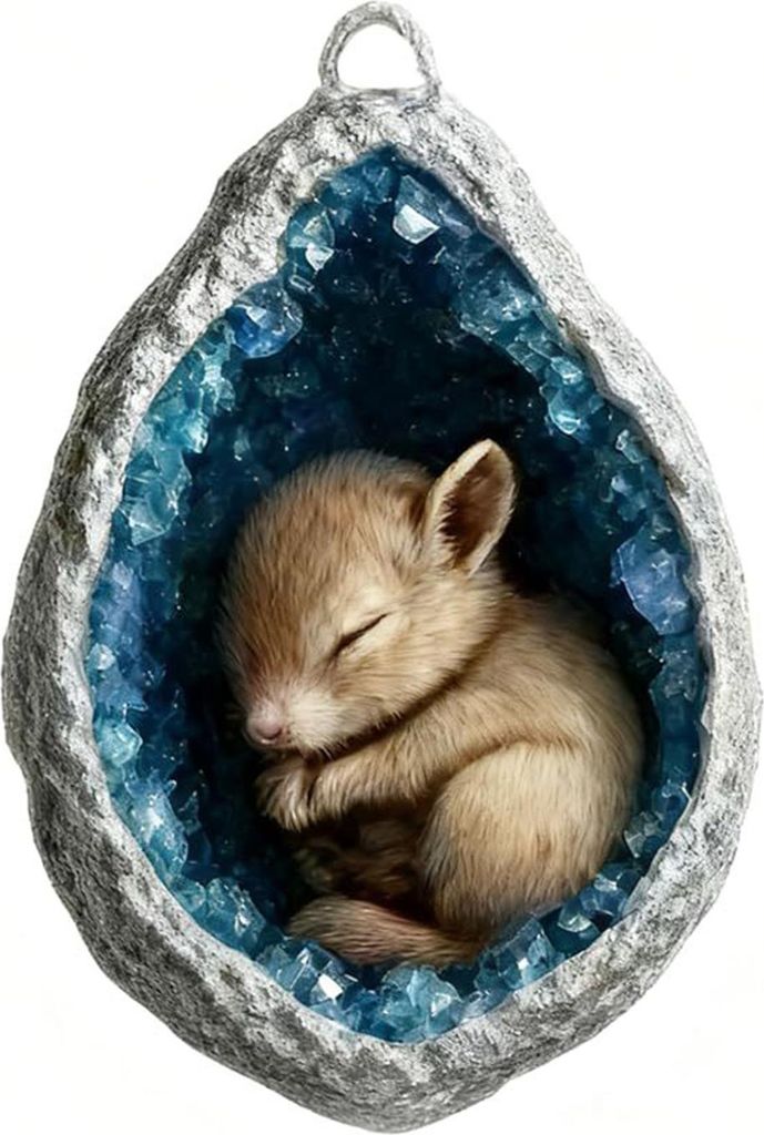 Acryl-Tieranhänger, blau, künstliches Kristallloch, Eichhörnchen, Marienkäfer, Vogel, Koala, Opossum, Spinne, Weihnachtsbaumschmuck, 2D-Flachde...