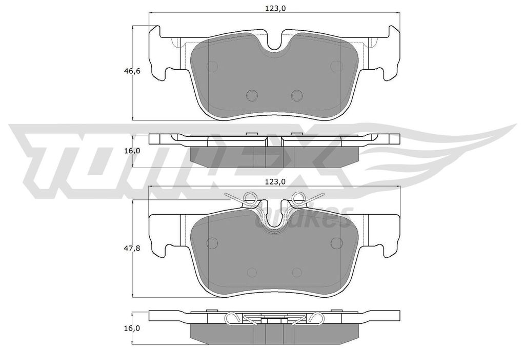 TOMEX brakes Bremsbeläge Satz Hinten Bremsklötze für BMW 1 Schrägheck (F40) TX 18-44