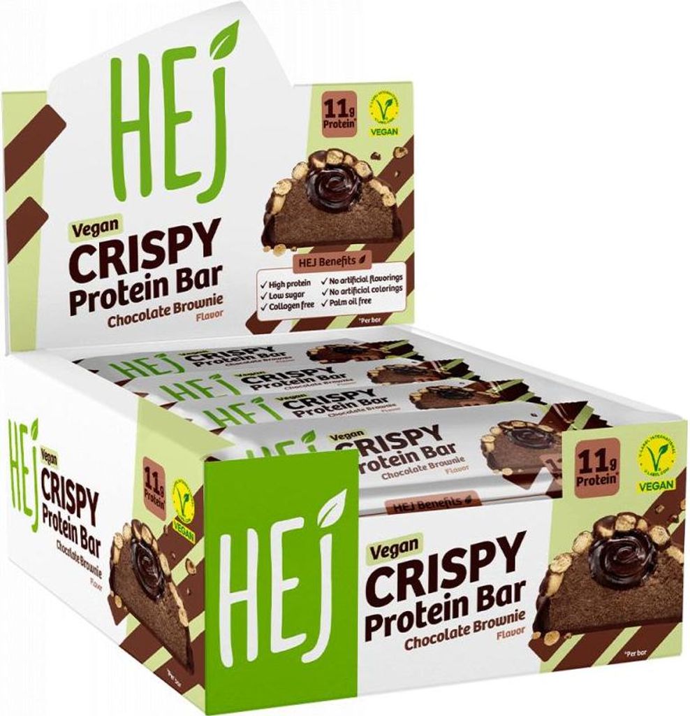 HEJ Natural HEJ Crispy Vegan Protein Bar (12x45g) Chocolate Brownie - Riegel - Protein-Riegel