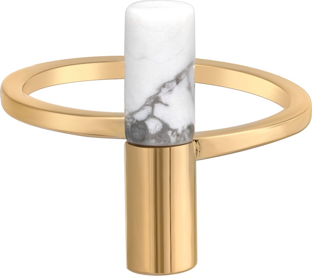 cai Ring 925/- Sterling Silber gelb 054 (17,2) Howlith weiß 360272375