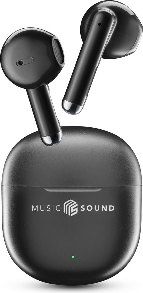 Music Sound Breeze Kapselartiges Bluetooth-Headset mit farbiger Hülle, True Wireless Stereo (TWS), Anrufe/Musik, 62 g, Kopfhörer, Schwarz