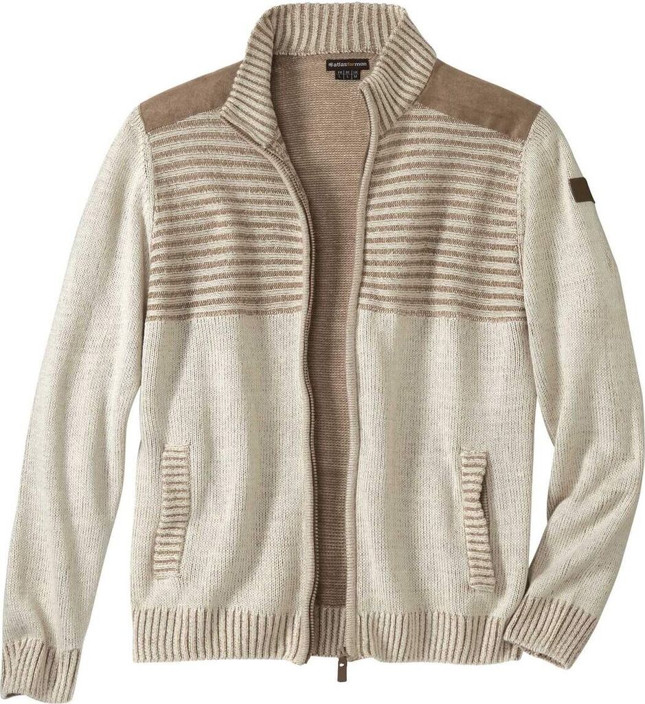 Atlas For Men - Jacke Wildlederähnlich Schulter Panel für Herren AF1537 (5XL) (Beige)