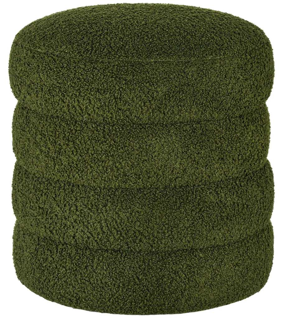 Pouf Rond avec Coussin Moelleux : Repose-pieds Stable au Design Moderne