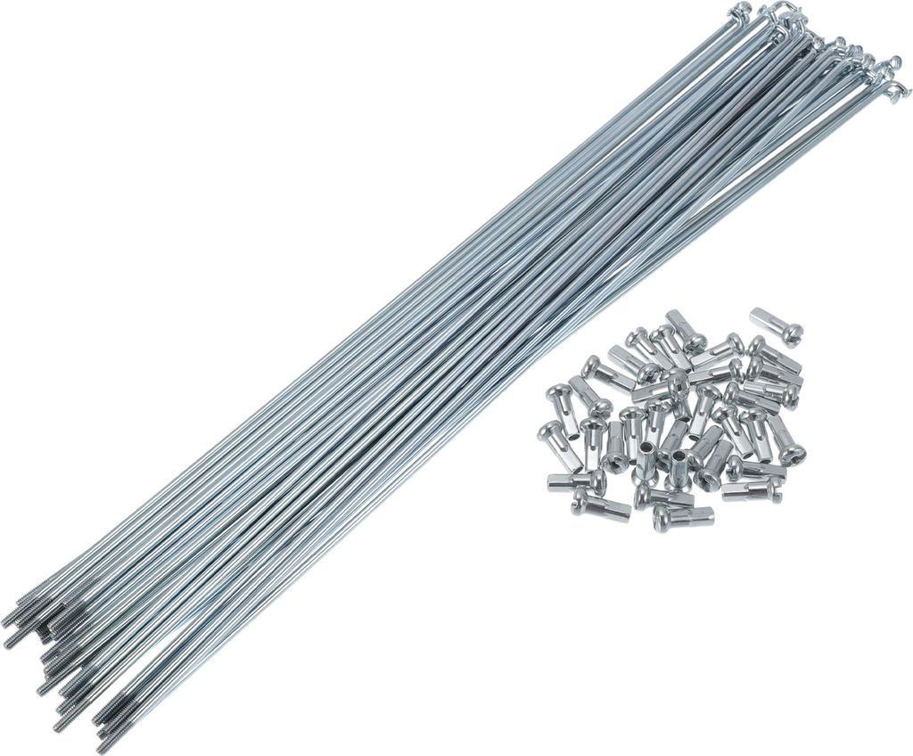 Fahrradspeichen Fahrradrad Speichen Silber Ton Nippel 1 Satz 13G 263mm Länge 45 Stahl verzinkt