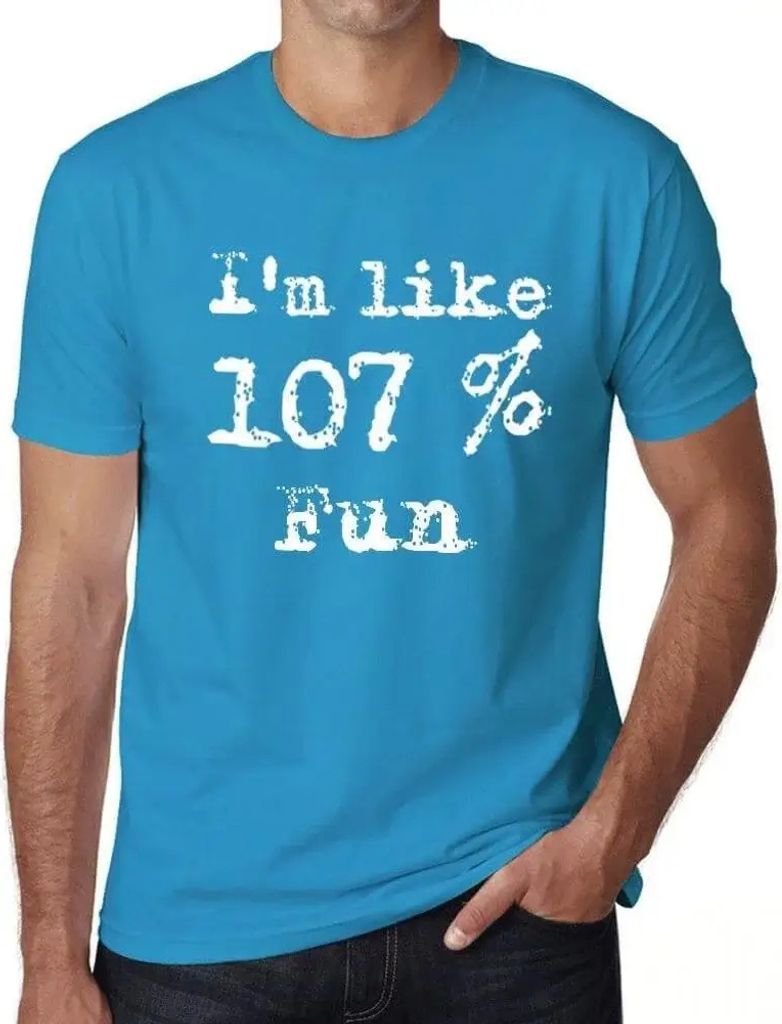 Herren Grafik T-Shirt Ich bin zu 107% lustig – I'm Like 107% Fun – Öko-Verantwortlich Vintage Jahrgang Kurzarm Lustige Druck Geburtstag Gesche...