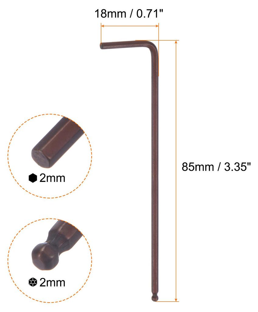 4 Stš¹ck Kugelkopf-Innensechskantschlš¹ssel 2mm S2 Stahl L-Form Langer Arm Sechskantschlš¹ssel Schlš¹ssel Satz Reparaturwerkzeug fš¹r die...