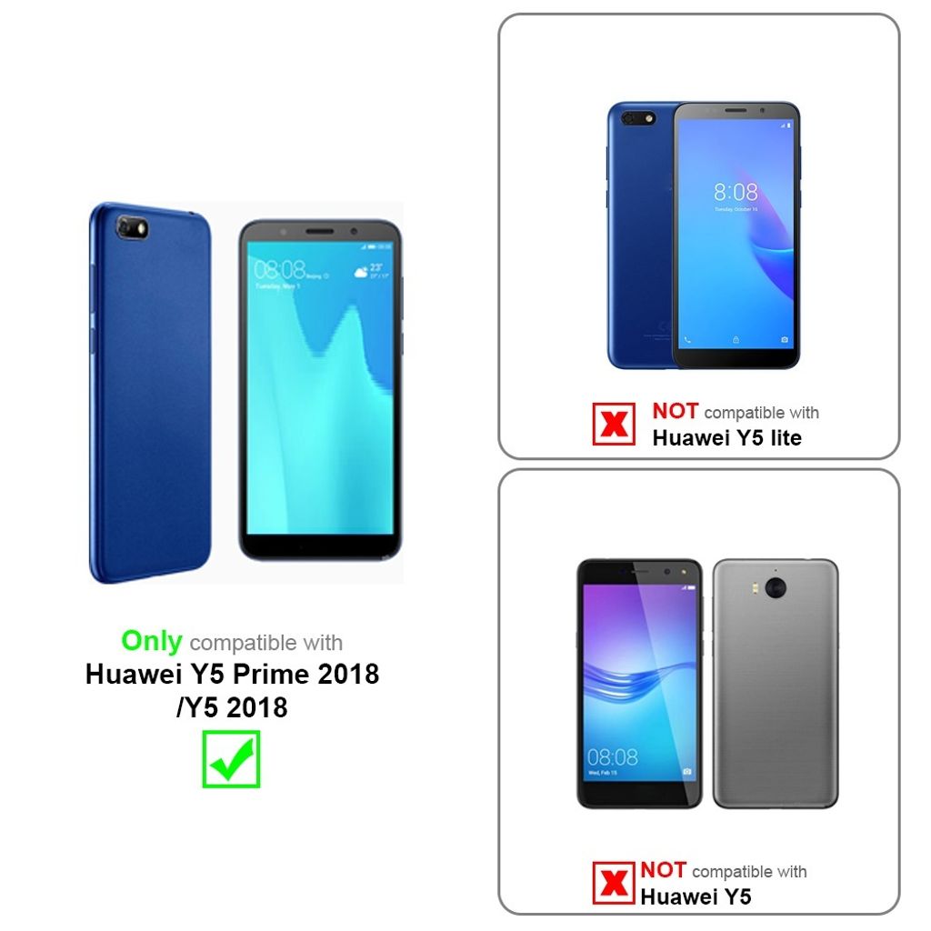 Custodia Libro Cadorabo Per Huawei Y5 Prime – Fiori Grigi Con Porta Tessere E Stand