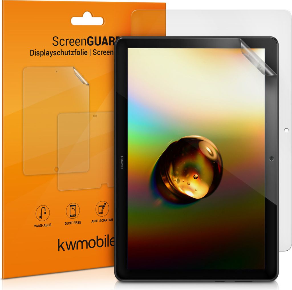 kwmobile 2x Tablet Schutzfolie kompatibel mit Huawei MediaPad T5 10 Folie - Full Screen Protector - Tablet Displayfolie entspiegelt