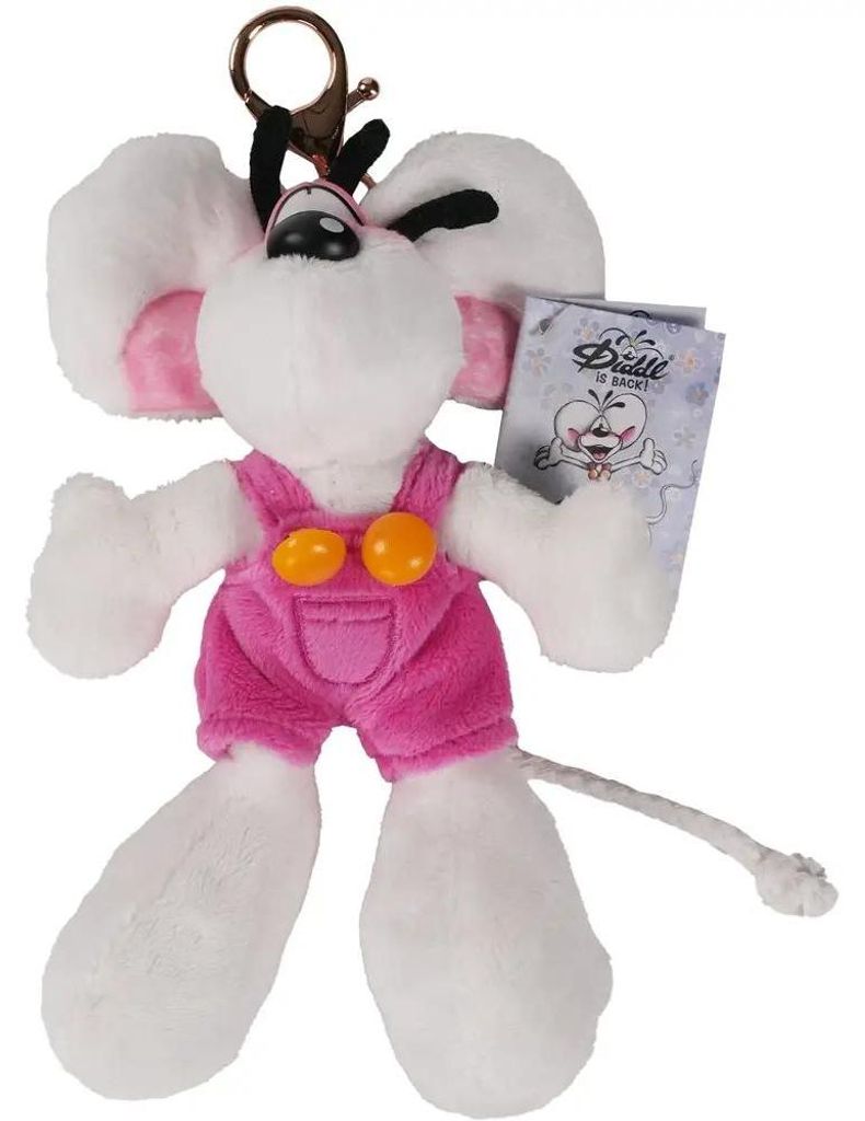 Diddl Plüsch-Schlüsselanhänger Diddl in Latzhose Rosa 15 cm Produktbild 