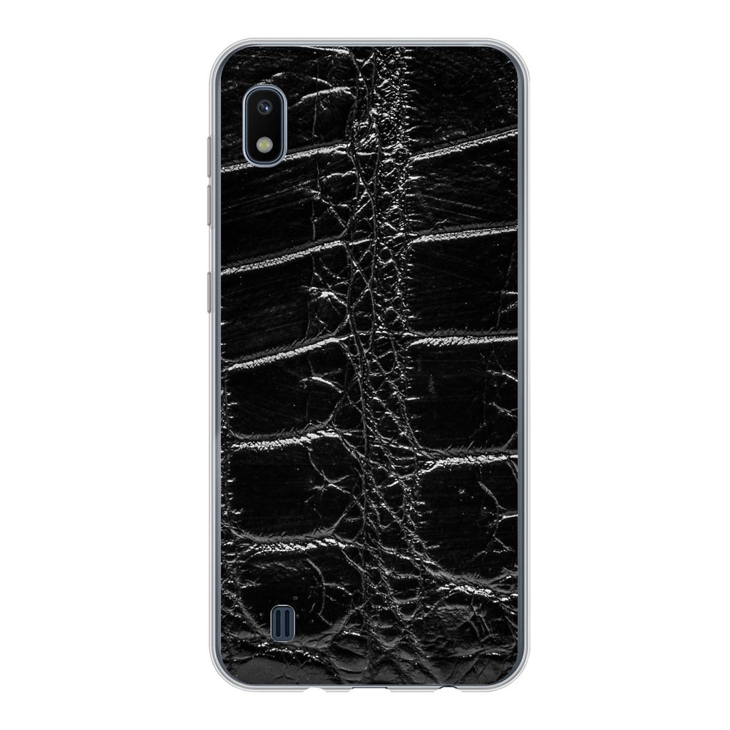 MuchoWow Handyhülle Schutzhülle Hülle für Samsung Galaxy A10 Tiermuster - Krokodile - Leder Silikon Softcase Handy Hülle - Schutzhülle