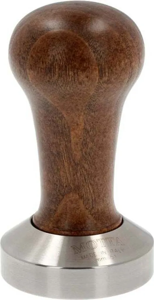 Tamper Motta 51 mm en inox massif avec poignée ergonomique noire pro