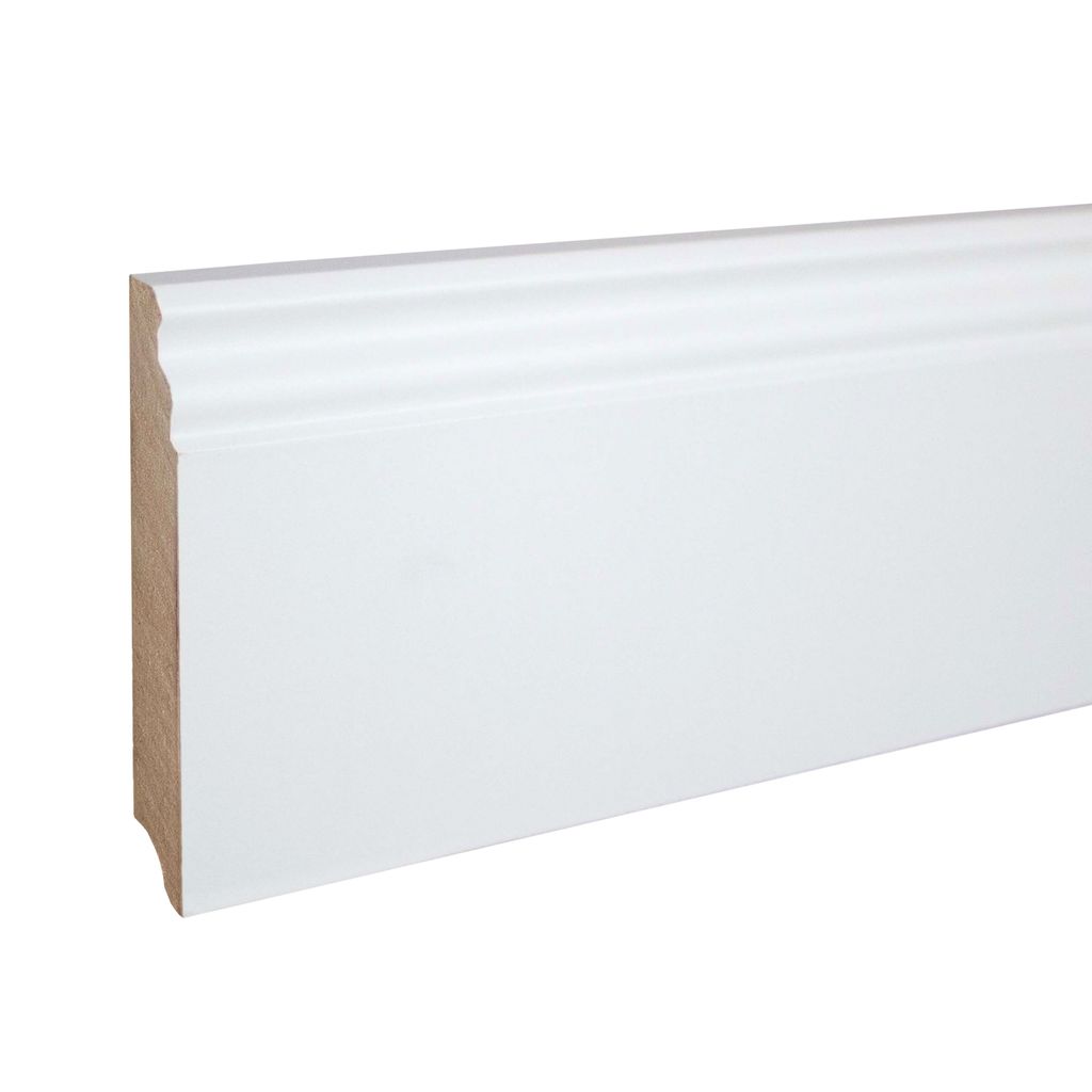 Sockelleiste Berliner Profil Hamburger Leiste 16 x 100 x 2500 mm Weiß MDF-Kern foliert Fußleiste Klassisch by PROVISTON 2.5 Meter | 1 Stück