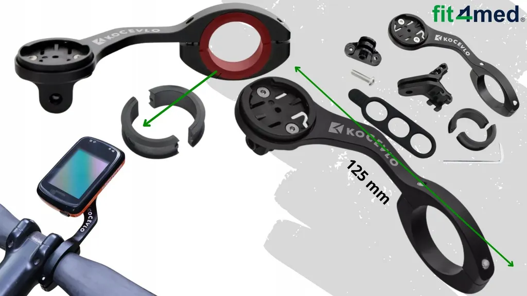 Support Vélo Garmin Double Fonction - Longueur 125mm - Fixation Robuste - 9
