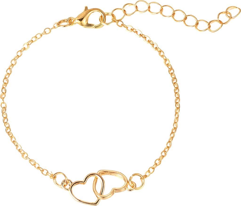 Armband für Frauen, verbundener Herzanhänger, verstellbare Länge, Karabinerverschluss, romantische Liebessymbolisierung, Valentinstagsgeschenk, ...