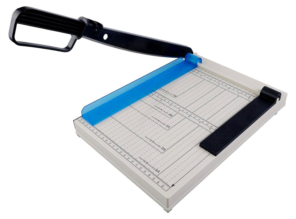 Papierschneider A4, Hebelschneider mit Schutzvorrichtung für Fotos und Papier, geeignet für Zuhause, Schule und Büro (16 Blatt Schneidleistung)