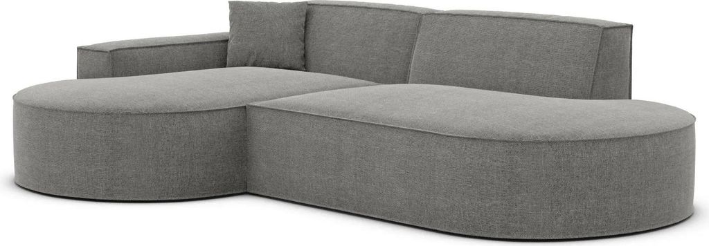 Strukturstoff L-Form Lounge Studio Sofa Brevia Grau Links