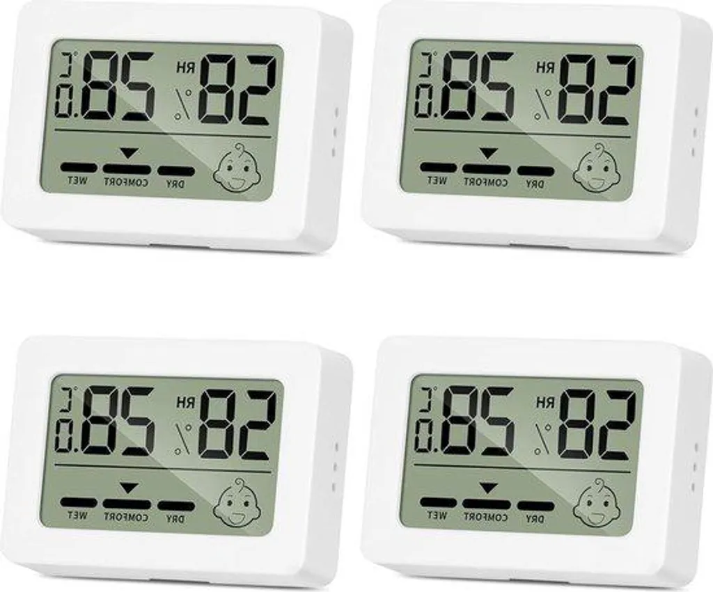 Lot de 4 hygromètres numériques haute précision pour température intérieure