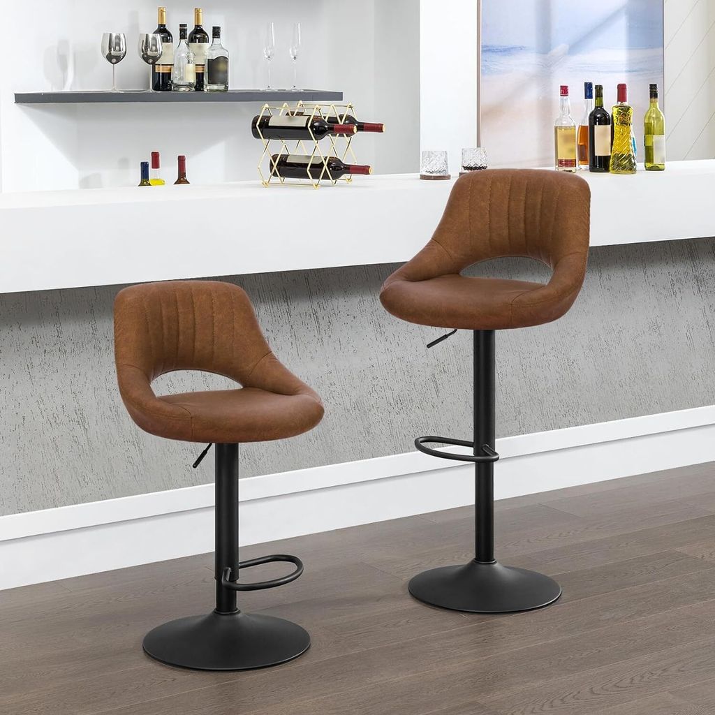 EUGAD 2er-Set Barhocker drehbar, höhenverstellbar, aus Produktbild 4