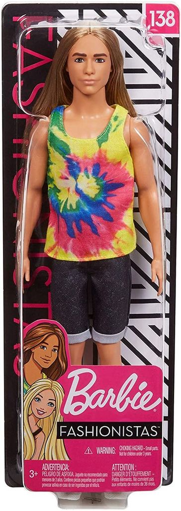 Mattel GHW66 - Barbie - Fashionistas -  Ken mit langen Produktbild 
