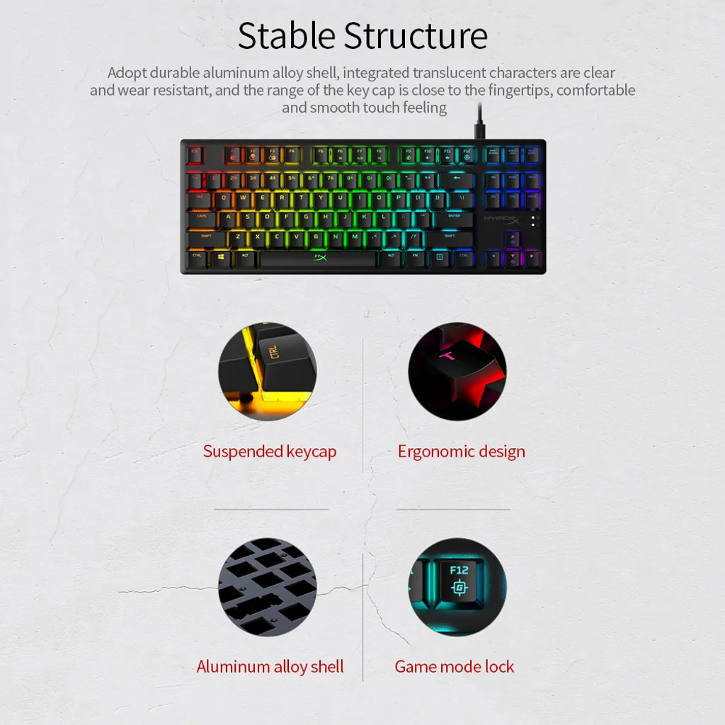 Clavier Gaming Compétition HyperX Alloy Origins Core TKL RGB Rapide - 13