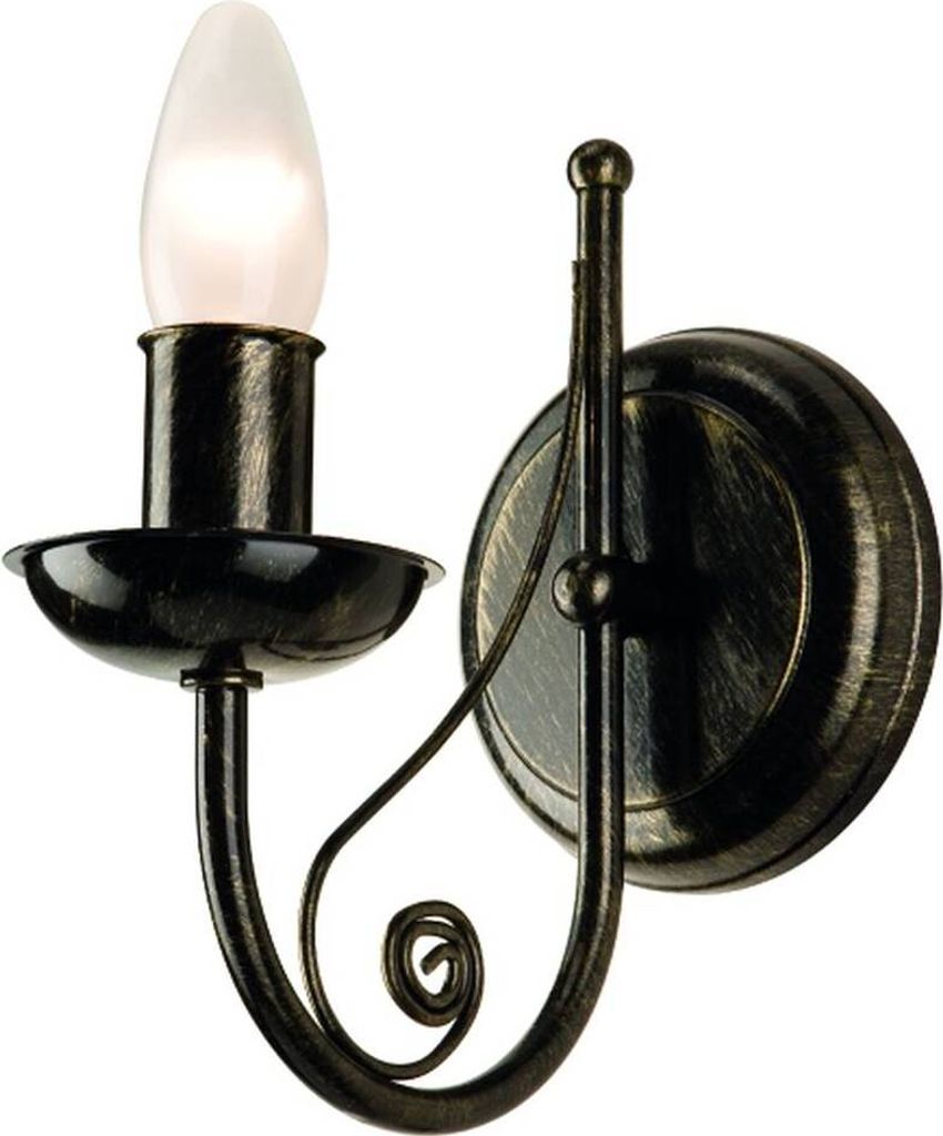 Wandleuchte DONATO schwarz E14 L:19cm H:20cm dimmbar Produktbild 