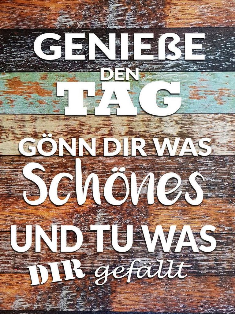 vianmo Holzschild 40x30 cm Genieße den Tag gönn dir was