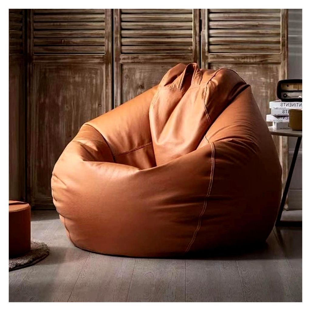 Wasserdichter Kunstleder-Sitzsack-Bezug – Stilvoller Outdoor-Stuhl für großes Sofa – befüllbares Puffkissen für Komfort