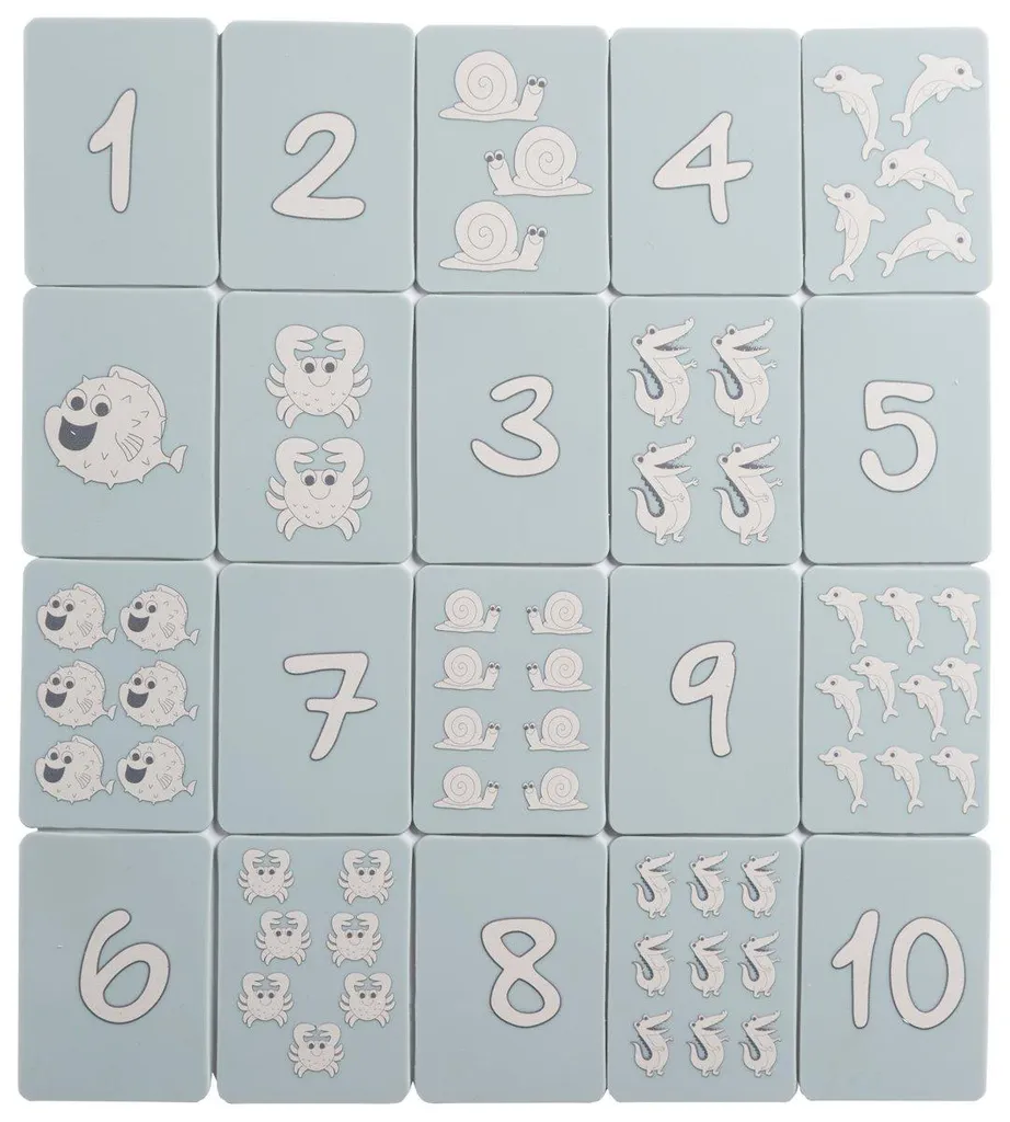 Jeu de cartes éducatif Scrunch pour enfant - Jeu d'éveil bleu poudré