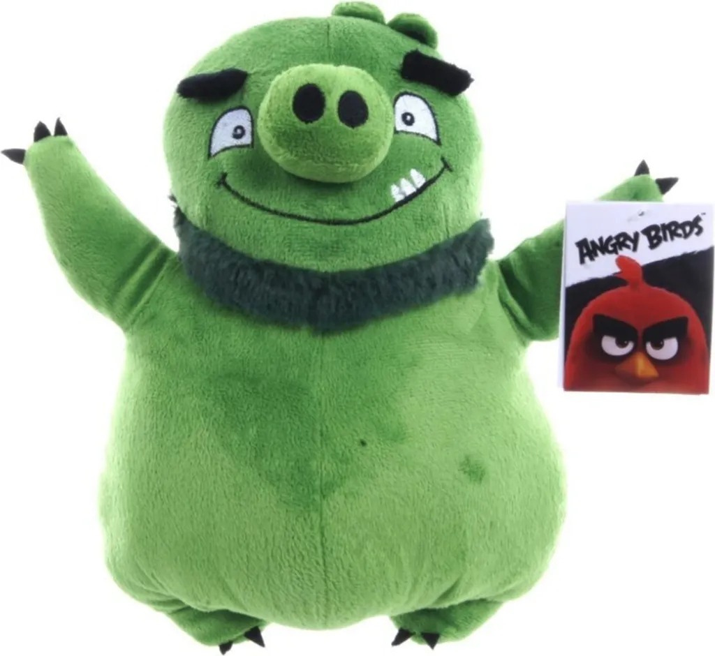 Doudou cochon vert Leonard Angry Birds peluche douce de 30 cm pour enfant