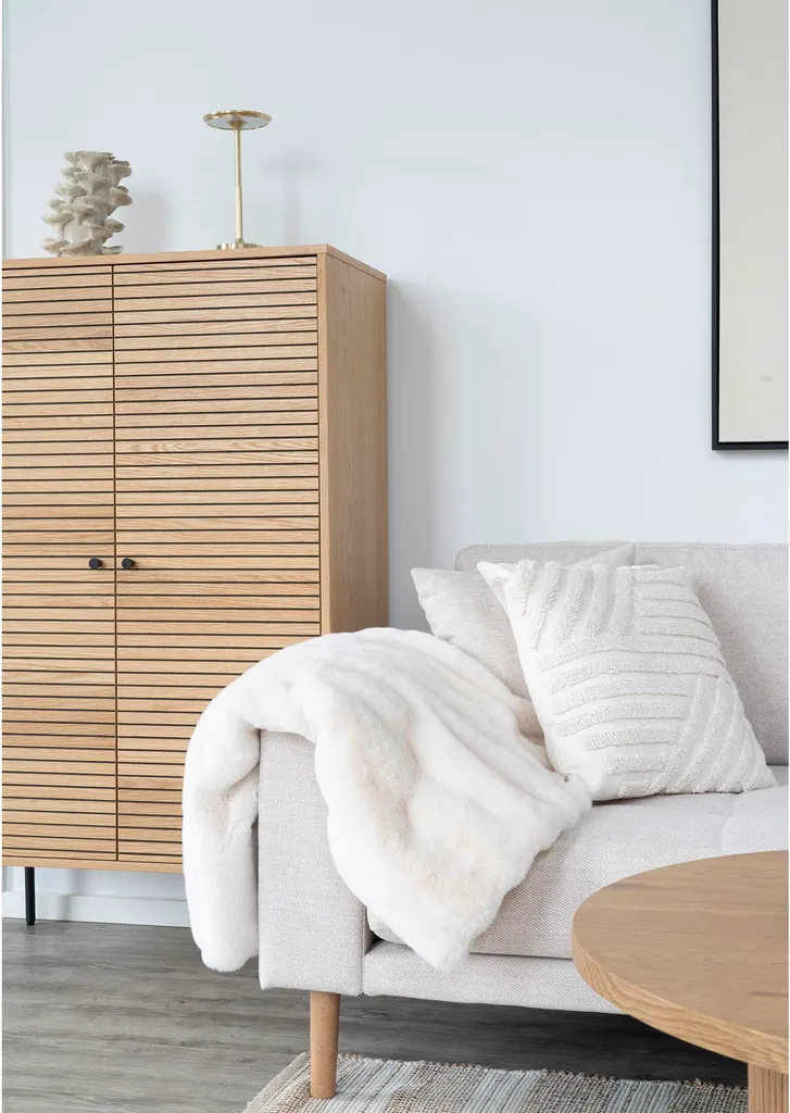Coussin de décoration Albany blanc 45x45 cm : accessoire textile chic