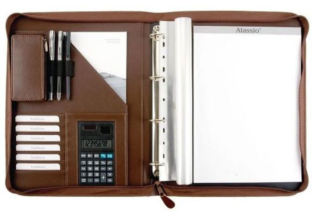Alassio Ringbuchmappe "VITERBO", DIN A4, Kunstleder, braun Produktbild 