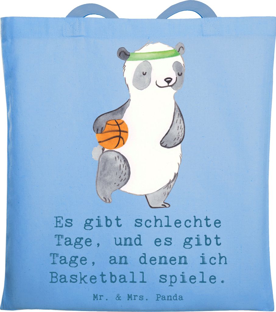 Mr. & Mrs. Panda Jutetasche Panda Basketball - Sky Blue - Produktbild 