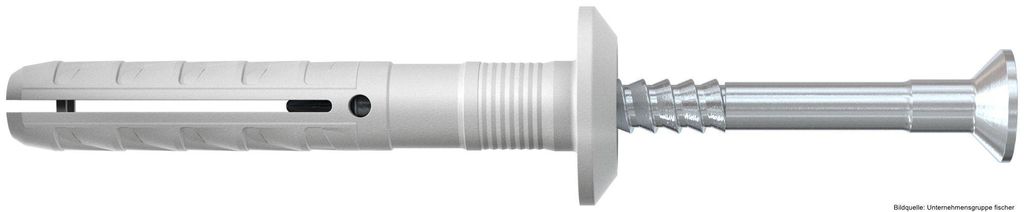fischer Nageldübel N 6 x 30/1 Pilzkopf und Nagelschraube, Produktbild 