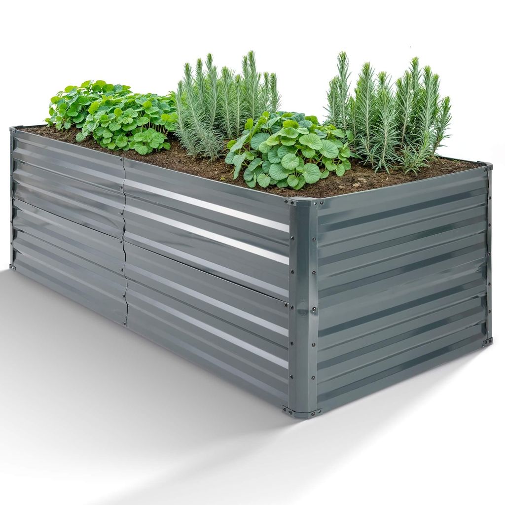 AREBOS Bac potager surélevé en métal 240x90x79 cm – Image du produit 