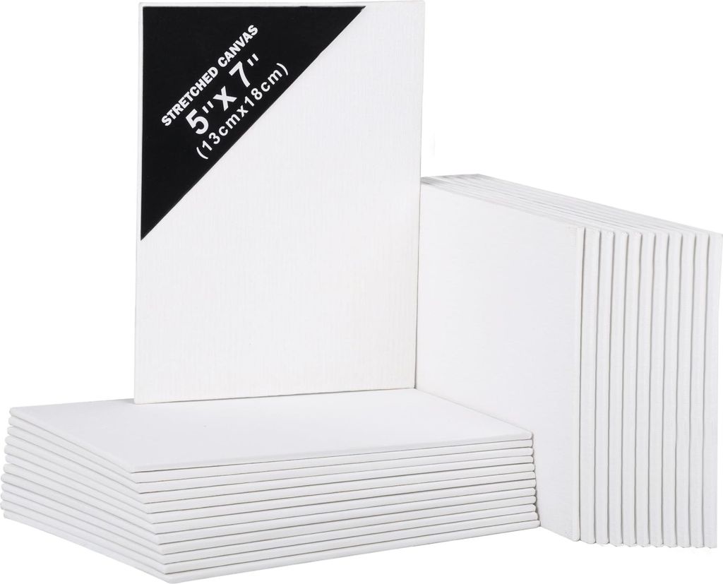 Belle Vous 24 Stk Leere Leinwände zum Bemalen – 13 x 18 cm – Vorgespannte Kleine Leinwand – Leinwände für Acrylmalerei, Ölgemälde, Skizz...