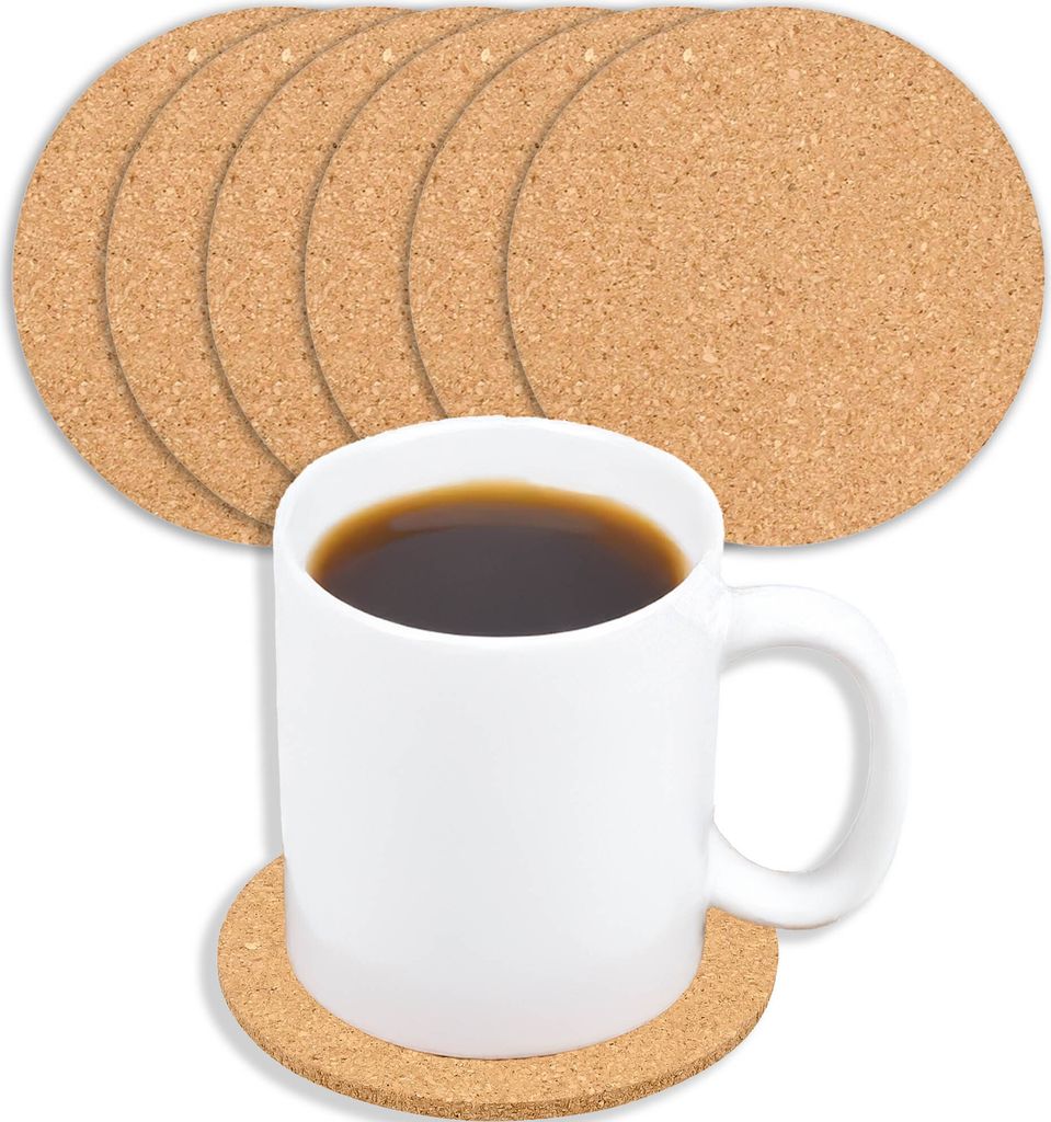 6x Kork Untersetzer Bierdeckel Tasse Korkuntersetzer Glas Produktbild 