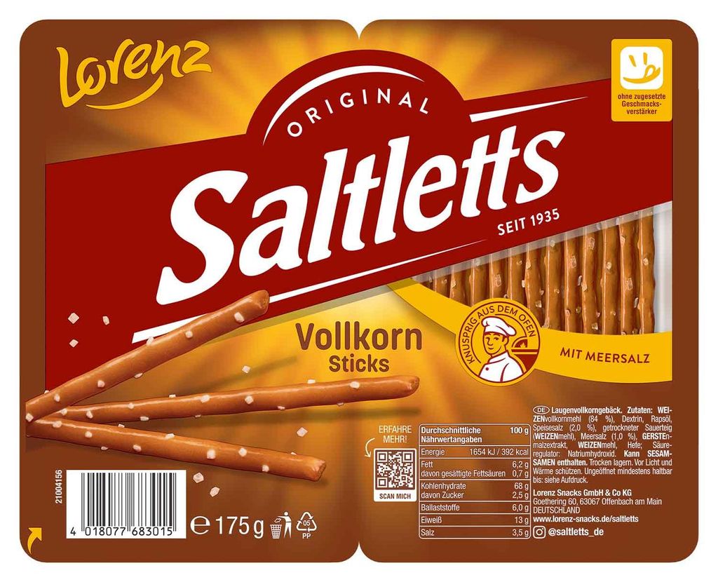 Lorenz 676241 Lorenz Saltletts Vollkorn 175g Productafbeelding 