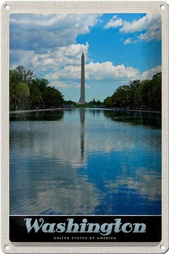 Blechschild Reise 20x30cm Washington USA Amerika Poromac