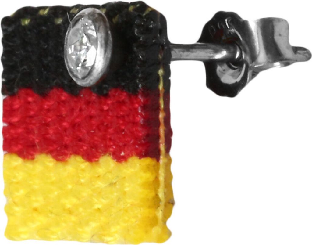 Fan Ohrstecker Fußball mit Deutschlandfahne 925 Sterling Produktbild 