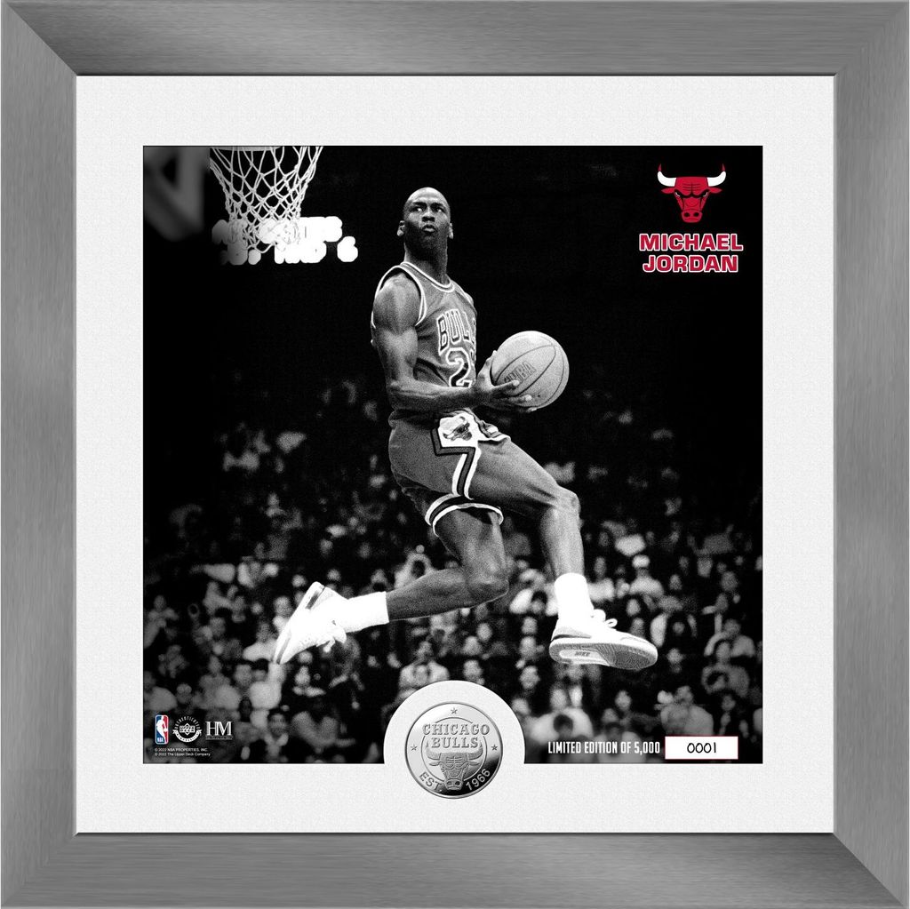 MJ B&W Reverse Dunk Silver Coin Court Photo Mint