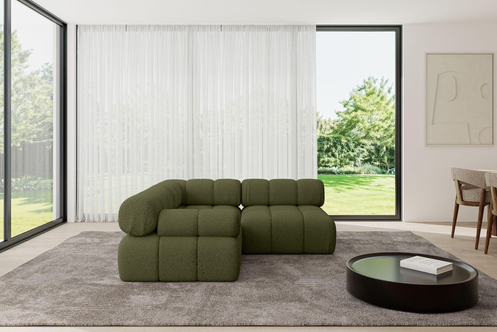 ALTDECOR Modulares Sofa Ecksofa in L-Form - Mende-L1 - 190x190x70 cm Grün Corner modular Sofa Eckcouch Couch Wohnlandschaft Cauchsofa Polstersofa