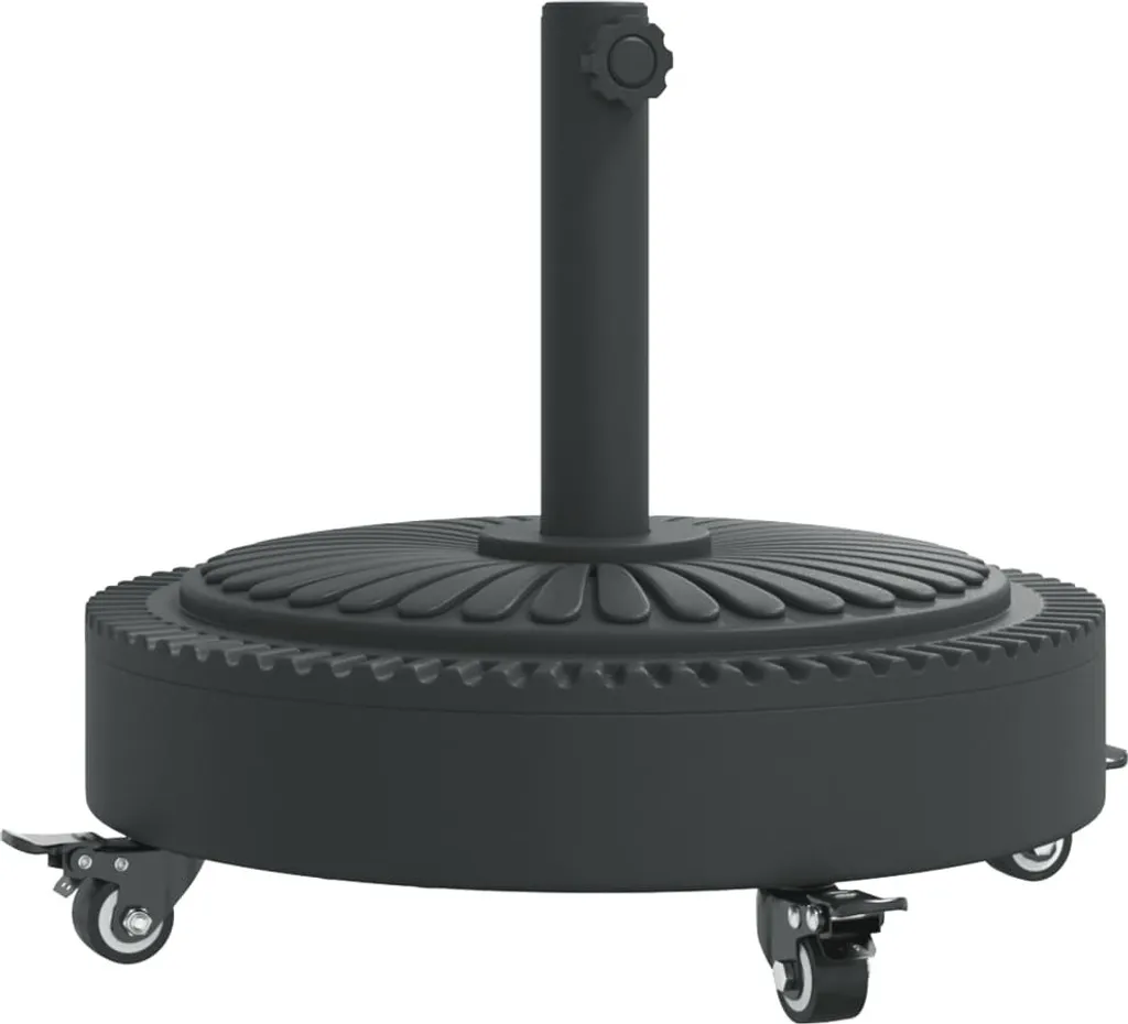 Socle de parasol rond avec roues pour jardin et terrasse - Poids 27 kg - 3