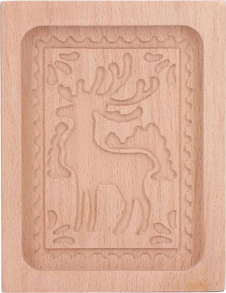 Carved Wooden Cookies Cutter Mold Kitchen Gingerbread Biscuit Press Stamp Embossing Mould Elk Shape