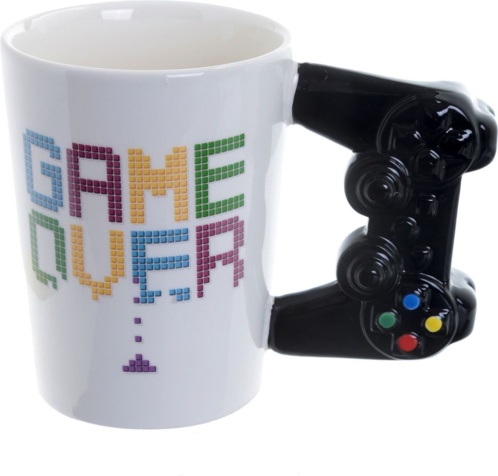 PUCKATOR - Kubek Game Over z uchwytem w kształcie kontrolera do gier