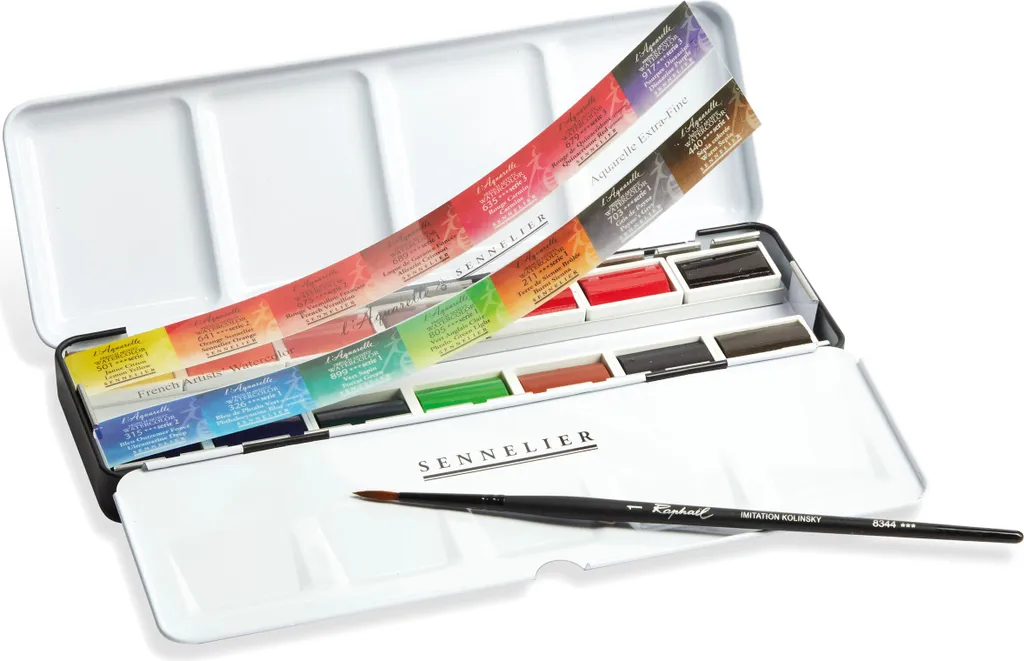 Aquarelle Sennelier : Boîte Métal 14 Godets pour Ne Jamais Manquer d'Éclat